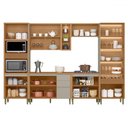 Ver imagem 3 de Cozinha Completa Allure 14 Portas 4 Gavetas 100% Mdf com Vidro 810016097 Jequitibá/gris - Linea Bras