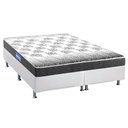 Ver imagem 1 de Cama Box Queen: Colchão Espuma Probel Guarda Costas Resistente + Base CRC Courano White(158x198)