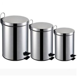 Kit Lixeira de Inox 12 Litros, 5 Litros, 3 Litros com Pedal - 1