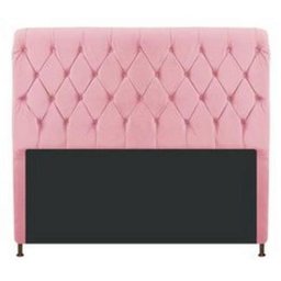 CABECEIRA CAMA BOX 140cm ANA CASAL SUEDE ROSA BEBE TOPÁZIO - 1