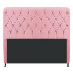 CABECEIRA CAMA BOX 140cm ANA CASAL SUEDE ROSA BEBE TOPÁZIO