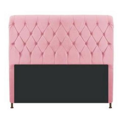 CABECEIRA CAMA BOX 140cm ANA CASAL SUEDE ROSA BEBE TOPÁZIO