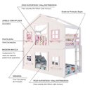 Ver imagem 5 de Beliche Montessoriano Casinha Dos Sonhos Madeira Maciça Branco Rosa Megamobília