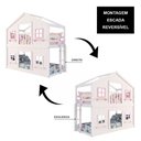 Ver imagem 2 de Beliche Montessoriano Casinha Dos Sonhos Madeira Maciça Branco Rosa Megamobília