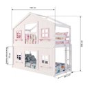 Ver imagem 4 de Beliche Montessoriano Casinha Dos Sonhos Madeira Maciça Branco Rosa Megamobília