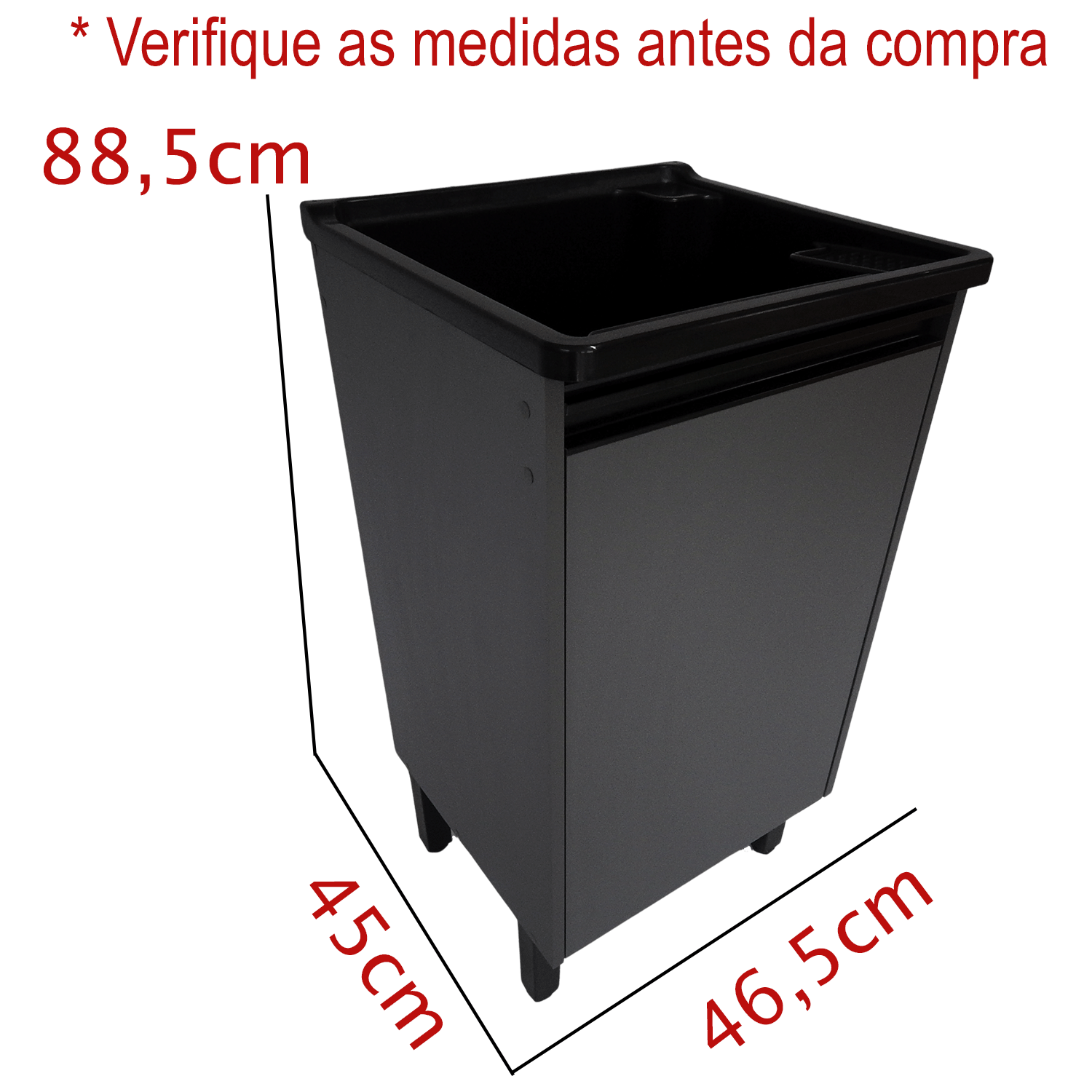 Tanque 26l Plástico + Gabinete Mdf Chumbo Base para Torneira - 3