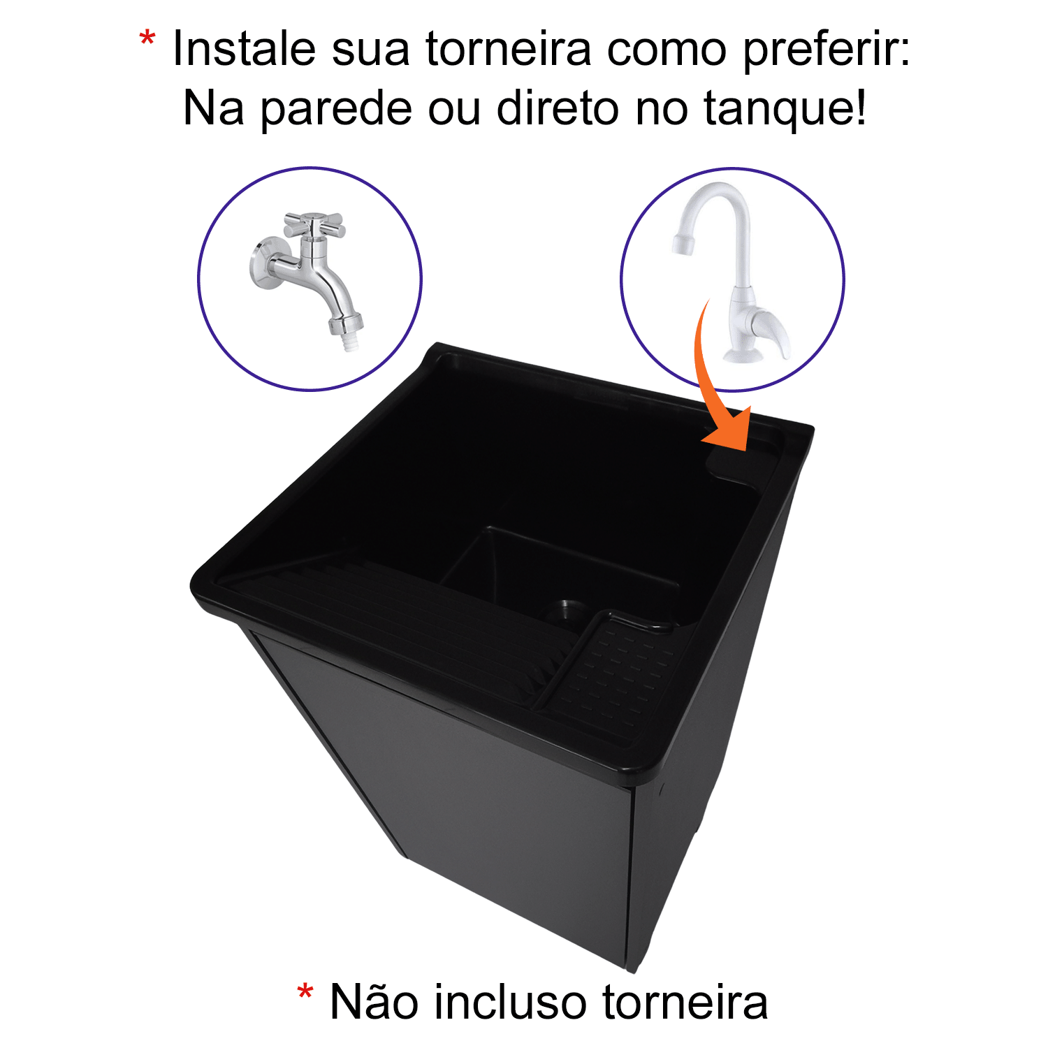 Tanque 26l Plástico + Gabinete Mdf Chumbo Base para Torneira - 4