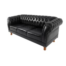 Sofá Chesterfield Merlô Imperial Com 3 Lugares - Preto - 2