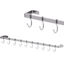 Ver imagem 3 de Suporte Porta Utensílios Cozinha 15 Ganchos 80cm Cromado Fs