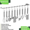 Ver imagem 5 de Suporte Porta Utensílios Cozinha 15 Ganchos 80cm Cromado Fs