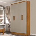 Ver imagem 1 de Guarda-Roupa Solteiro Amsterdam 4 Portas 2 Gavetas Cinamomo/Off White - Tcil Móveis