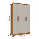 Ver imagem 4 de Guarda-Roupa Solteiro Amsterdam 4 Portas 2 Gavetas Cinamomo/Off White - Tcil Móveis