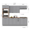 Ver imagem 4 de Armário de Cozinha Modulada Completa Fidelitá Nara 100% MDF 5 Peças 270cm 14 Portas 2 Gavetas com