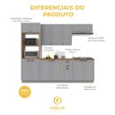 Ver imagem 5 de Armário de Cozinha Modulada Completa Fidelitá Nara 100% MDF 5 Peças 270cm 14 Portas 2 Gavetas com