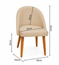 Ver imagem 3 de Kit 4 Cadeiras Lua Estofada Moderna Sala de Jantar Suede Bege