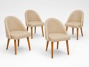 Ver imagem 2 de Kit 4 Cadeiras Lua Estofada Moderna Sala de Jantar Suede Bege