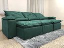 Ver imagem 2 de Sofá 5 Lugares Retrátil e Reclinável 2,70 Metros Alpoim Estofados Verde 18 Athenas