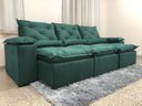 Ver imagem 1 de Sofá 5 Lugares Retrátil e Reclinável 2,70 Metros Alpoim Estofados Verde 18 Athenas