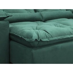 Sofá 5 Lugares Retrátil e Reclinável 2,70 Metros Alpoim Estofados Verde 18 Athenas - 5