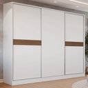 Ver imagem 1 de Guarda-Roupa Casal 100% MDF 3 Portas Branco Malta Madesa