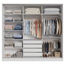 Ver imagem 5 de Guarda-Roupa Casal 100% MDF 3 Portas Branco Malta Madesa