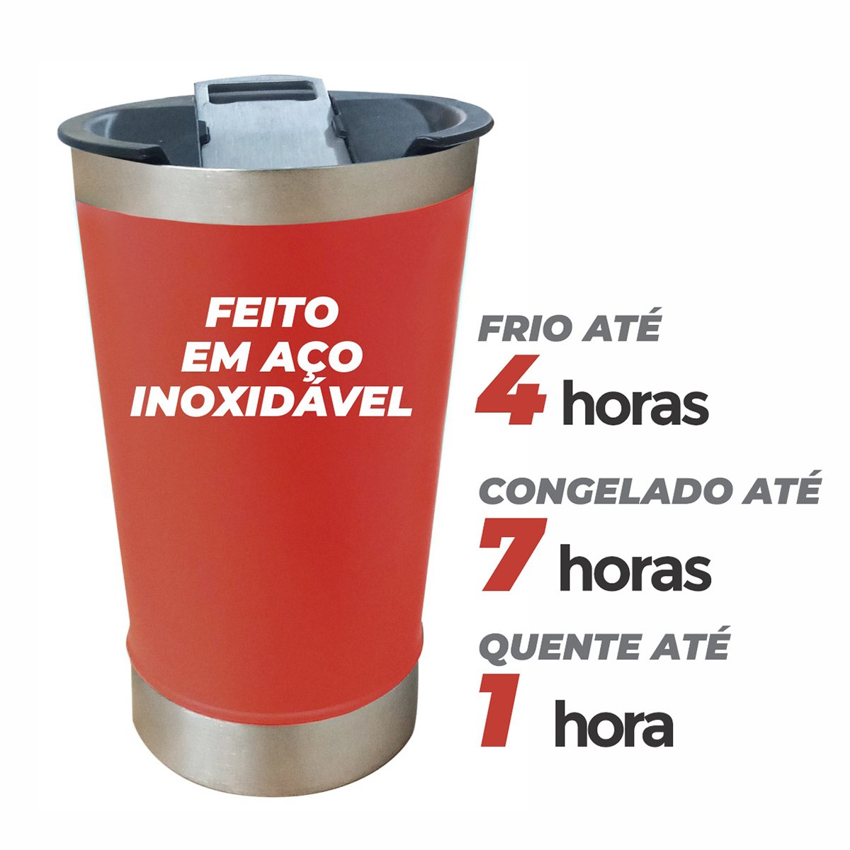 Copo Térmico 500ml Tampa Abridor de Cerveja Aço Inox Premium - Azul Metalizado - 3