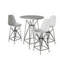 Ver imagem 1 de Jogo Mesa Bistrô Eames Branca 60Cm 3 Banquetas Branca Base Ferro Preto - Cor: Branco