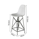 Ver imagem 3 de Jogo Mesa Bistrô Eames Branca 60Cm 3 Banquetas Branca Base Ferro Preto - Cor: Branco