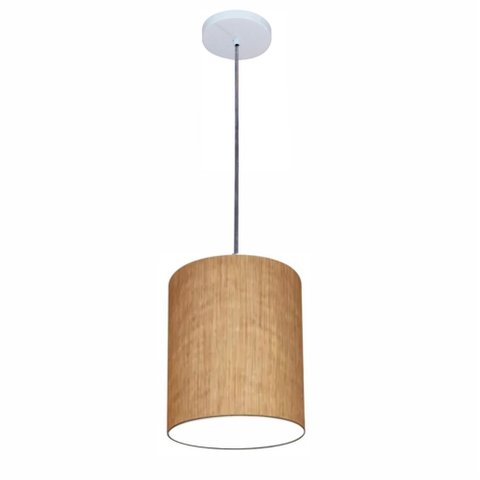 Lustre Luminária Pendente Vivare Free Lux Pe-4103br Cúpula em Tecido 15x20cm