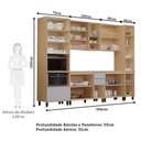 Ver mais imagens de Cozinha Completa 100% MDF 6 Peças com Torre Quente e Tampo 310cm Aura Luciane Móveis