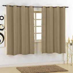 Cortina Granite com Ilhoses para Janela Caqui 220 X 180 Cm - 1