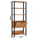 Ver imagem 4 de Estante para Livros Home Office 100% Mdf 1 Porta Freijó/preto - Panorama Móveis