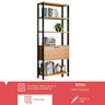 Estante para Livros Home Office 100% Mdf 1 Porta Freijó/preto - Panorama Móveis - 3