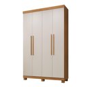 Ver imagem 1 de Guarda Roupa Itália 4 Portas 3 Gavetas 5 Prateleiras Cinamomo Off