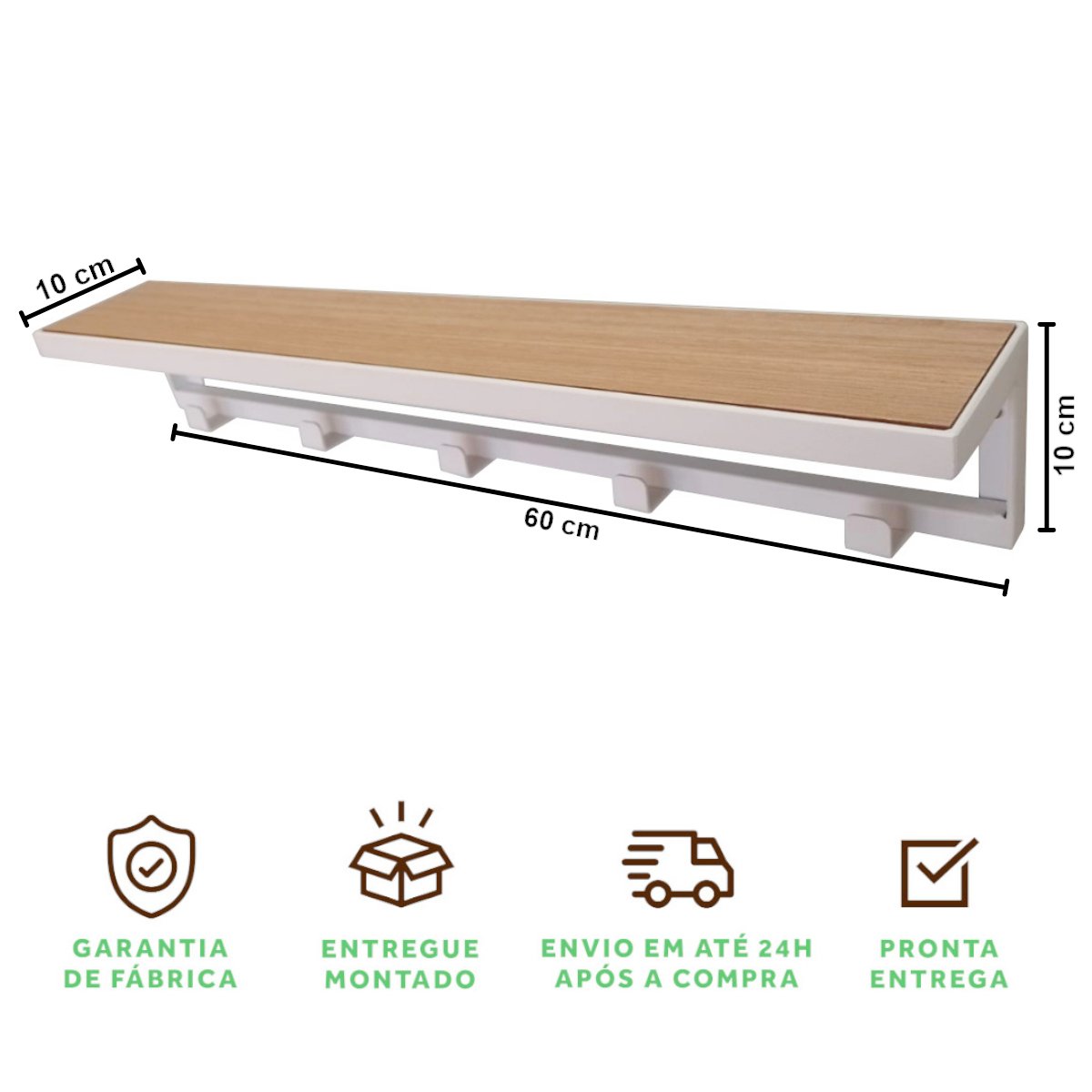 Cabideiro Strassis Design Sd-3504 Branco - 8