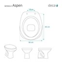 Ver imagem 2 de Tampa de Vaso Poliéster Aspen Creme para Bacia Deca com Ferragem Dourada