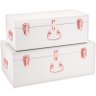 Kit Baú 2 Pçs em Metal Branco com Cobre - 1