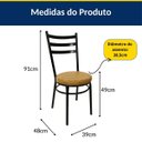 Ver imagem 5 de Conjunto 2 Cadeiras de Cozinha Redonda com Reforço Preta Assento Grosso Caramelo