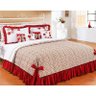 Colcha Casal Queen Doce Lar 05 Peças 100% Algodão com 02 Almofadas - Vermelho - 5