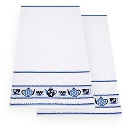 Pano de Copa Vigo Bule Kit 2 peças - Dohler Branco/Azul - 2