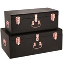 Ver imagem 1 de Kit Baú 2 Pçs em Metal Preto com Cobre