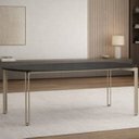 Ver imagem 1 de Mesa para Sala de Jantar Tampo com Vidro/MDF 200cm Base Metal Champanhe Preto Mayra