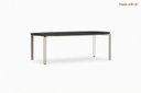 Ver imagem 4 de Mesa para Sala de Jantar Tampo com Vidro/MDF 200cm Base Metal Champanhe Preto Mayra