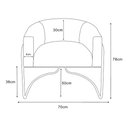 Ver imagem 5 de Poltrona Sofia Luxo Moderna com Base Aço Preto para Sala Corino Marrom Bz Home Decor
