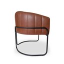 Ver imagem 2 de Poltrona Sofia Luxo Moderna com Base Aço Preto para Sala Corino Marrom Bz Home Decor