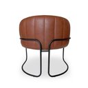 Ver imagem 3 de Poltrona Sofia Luxo Moderna com Base Aço Preto para Sala Corino Marrom Bz Home Decor