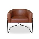 Ver imagem 4 de Poltrona Sofia Luxo Moderna com Base Aço Preto para Sala Corino Marrom Bz Home Decor