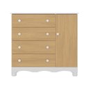 Ver imagem 7 de Cômoda Infantil 95cm 1 Porta e 4 Gavetas Dengo Multimóveis Mp4439 Branco/madeirado