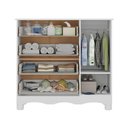 Ver imagem 5 de Cômoda Infantil 95cm 1 Porta e 4 Gavetas Dengo Multimóveis Mp4439 Branco/madeirado