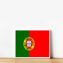 Ver imagem 2 de Quadro Decorativo Bandeira Portugal 33x24cm - com vidro:Madeira preta